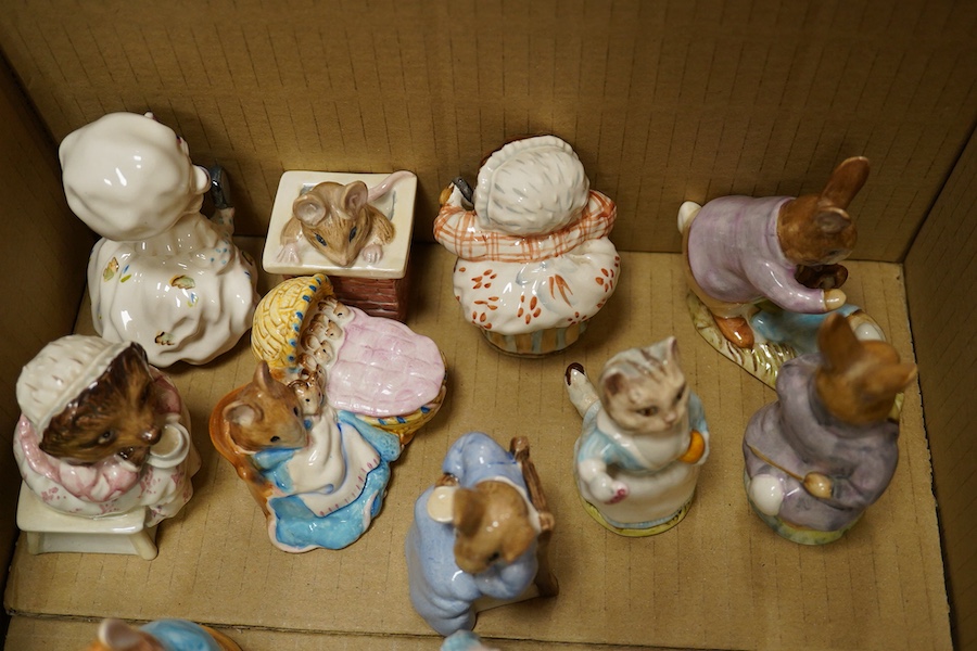 A mixed collection of Royal Albert and Beswick, Beatrix Potter character figures, tallest 12.5cm high